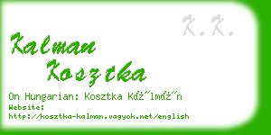 kalman kosztka business card